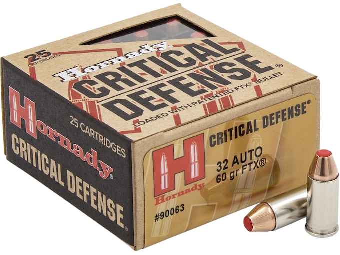 Hornady Critical Defense Ammo 32 Acp 60 Grain Ftx Box Of 25