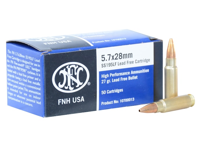 FN SS195LF Ammo 5.7x28mm FN 27 Grain Jacketed Hollow Point Lead-Free