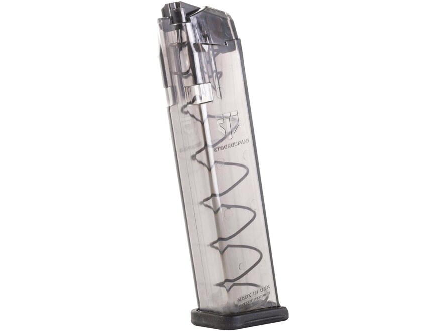 ETS Group GLK922, Pistol Mags Competition Legal 22rd 9mm Luger Compatible w/Glock 17/18/19/19X/26/34/45 Gen1-5 Clear Polymer, Magazine