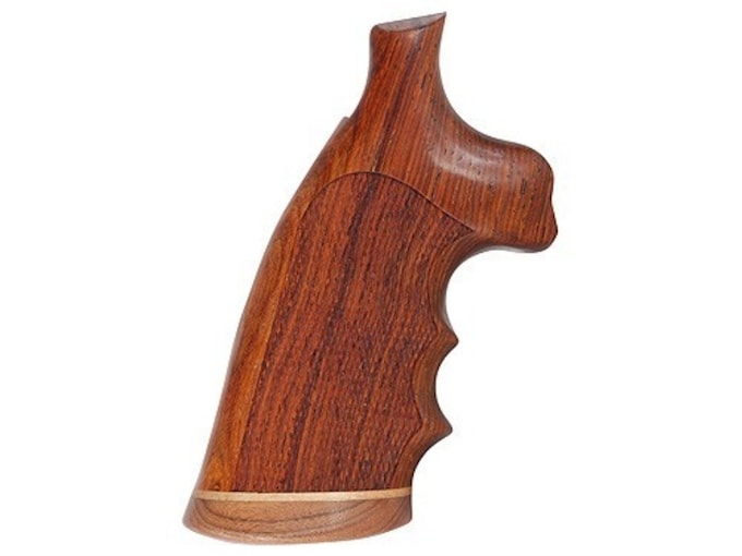 Hogue Fancy Hardwood Conversion Grips with Accent Stripe, Finger Grooves and Contrasting Butt Cap S&W K, L-Frame Round to Square Butt Checkered