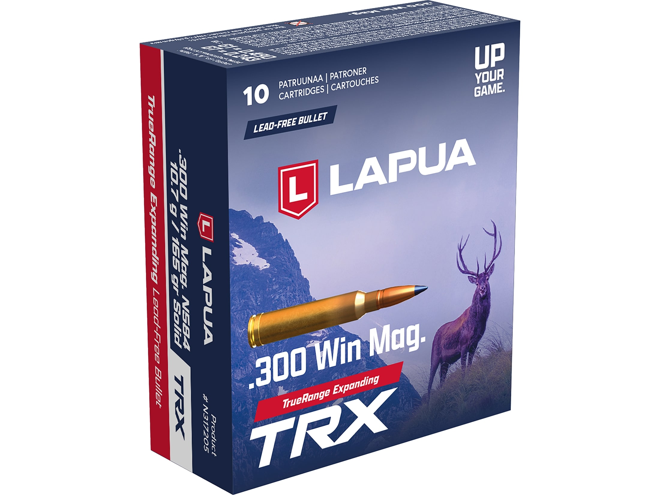 Lapua 300 Winchester Magnum Ammo 165 Grain Lapua TRX Polymer Tip Lead Free Box of 10