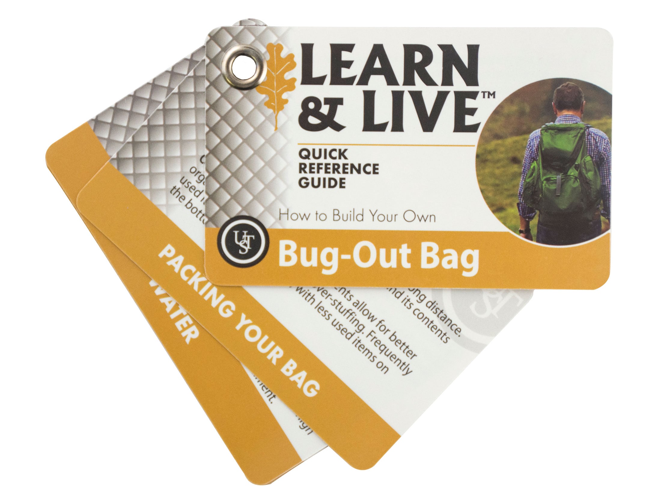 Details about   UST Bug Out Bag Waterproof and Durable Learn & Live Cards w/ Attached Grommet