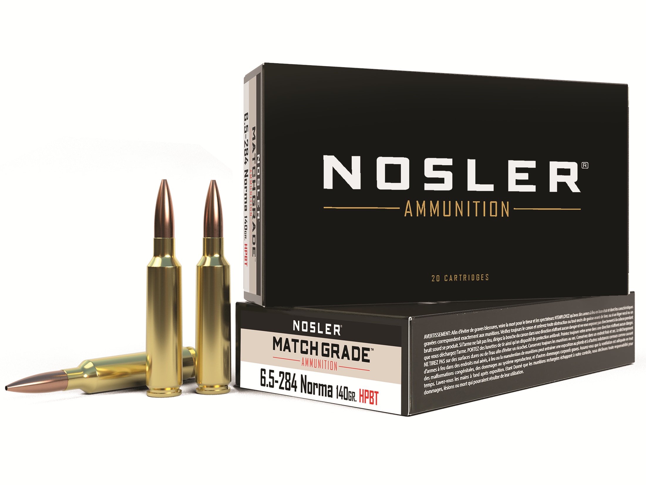 Nosler Match Grade 6.5mm-284 Norma Match Ammo 140 Grain Nosler Custom