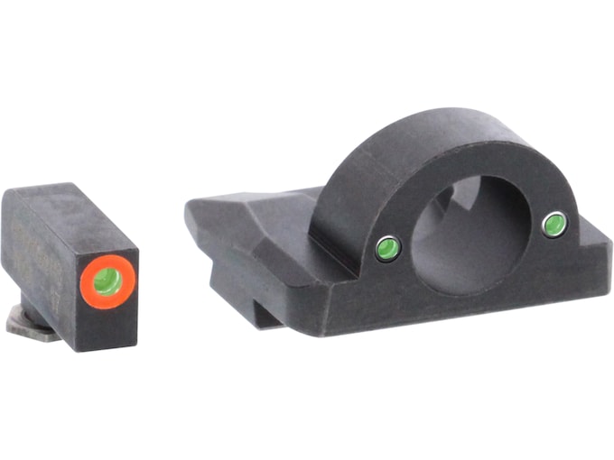 Ameriglo Ghost Ring Night Sight Set Glock 17, 19, 19X, 26,45 Gen 5 Tritium Green Front with Orange Outline, Green Rear