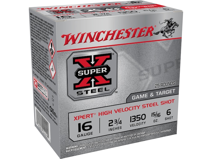 Winchester Super-X Xpert Game and Target Ammunition 16 Gauge 2-3/4" 15/16 oz #6 Non-Toxic Steel Shot