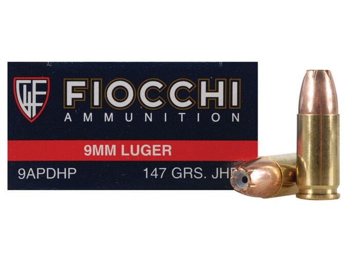 Fiocchi Shooting Dynamics Ammunition 9mm Luger 147 Grain Jacket Hollow Point Box of 50
