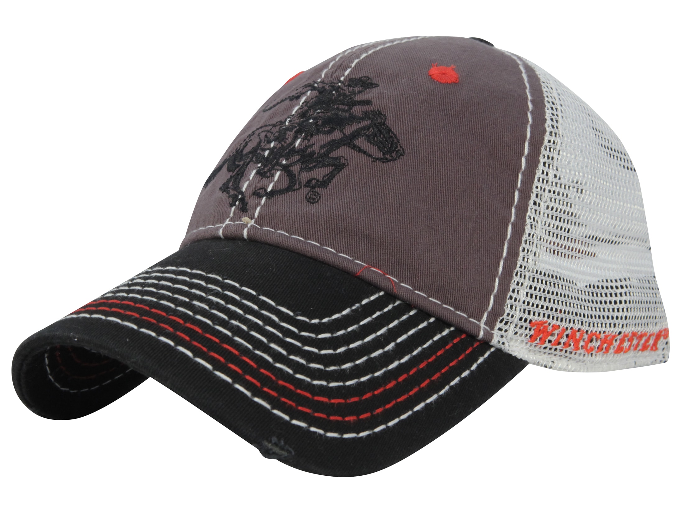 Winchester Embroidered Horse & Rider Logo Mesh Back Cap 