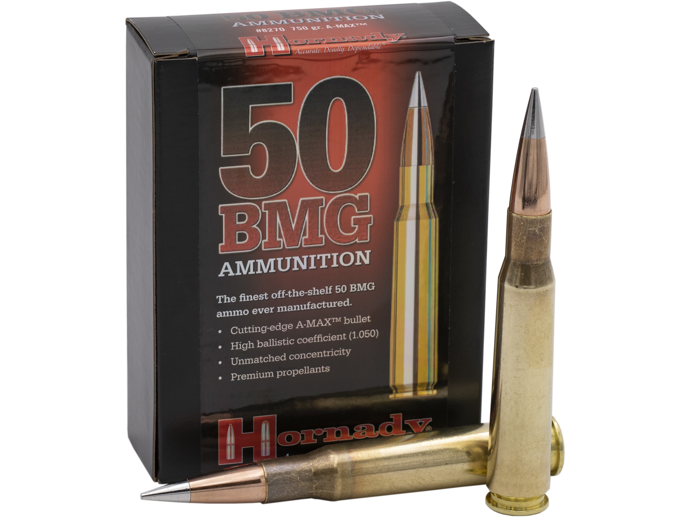 Hornady Match Ammo 50 Bmg 750 Grain A Max Boat Tail Box Of 10