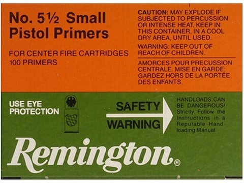 Remington Small Pistol Primers #5-1/2 Box of 1000 (10 Trays of 100)