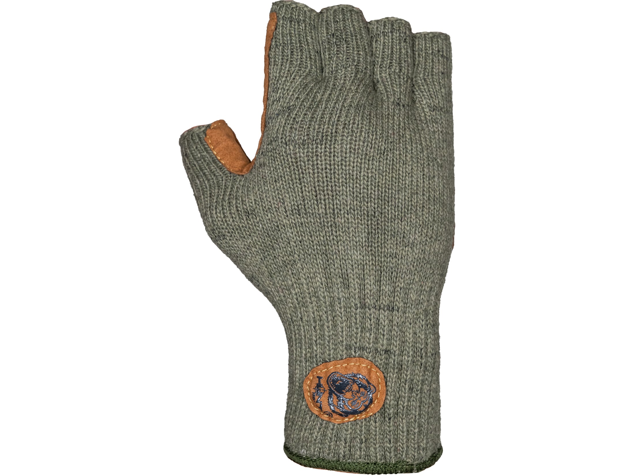 Hunt Monkey Men's Wooly Hunting Fingerless Gloves Moss Small/Medium