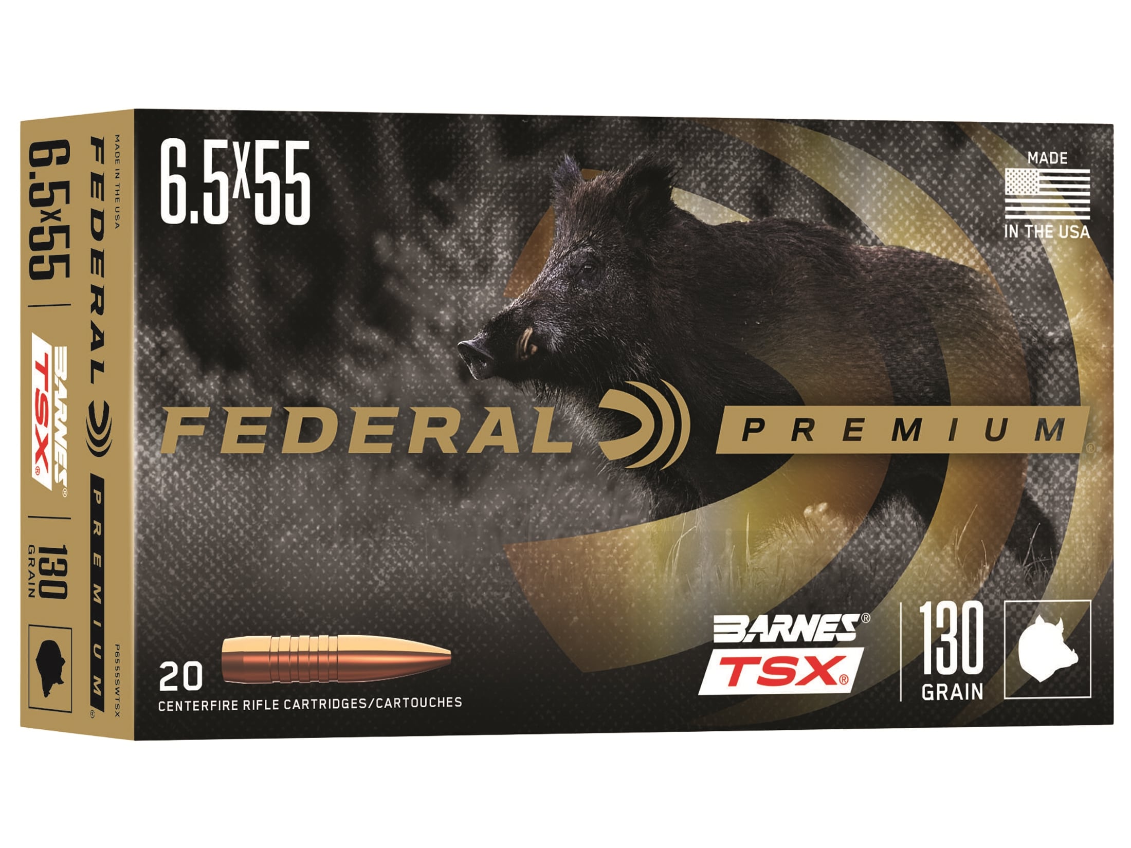 Federal Premium TSX 6.5x55mm Swedish Mauser Ammo 130 Grain Barnes