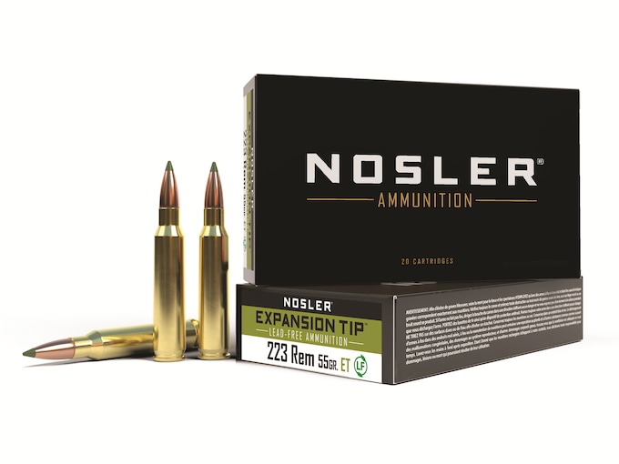 Nosler E-Tip Ammunition 223 Remington 55 Grain E-Tip Varmint Lead-Free Box of 20