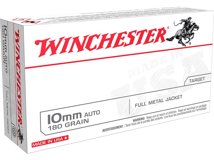 Winchester USA Ammunition 10mm Auto 180 Grain Full Metal Jacket