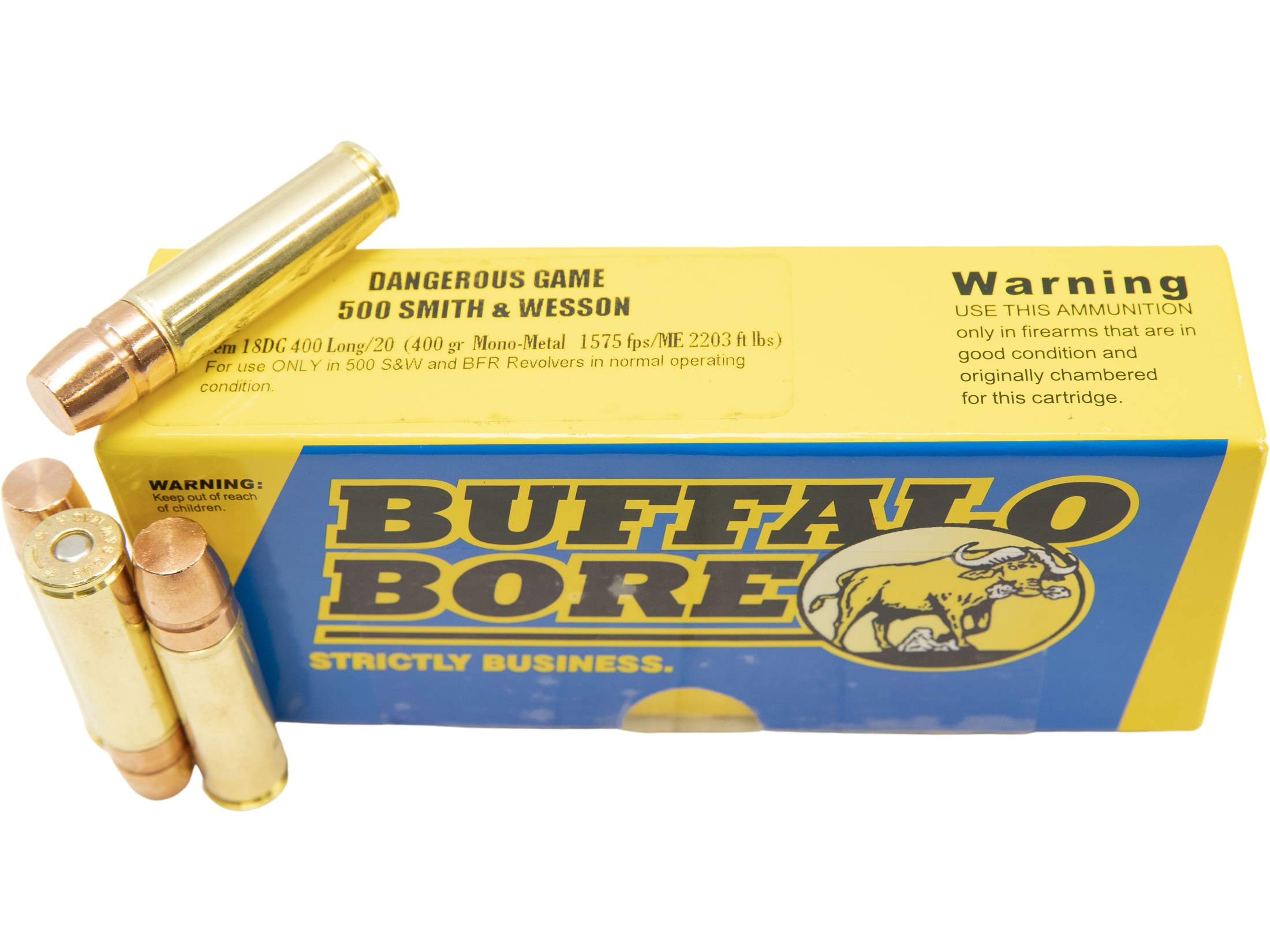 Buffalo Bore Ammo Dangerous Game 500 S&W Mag Ammo 400 Grain Lehigh