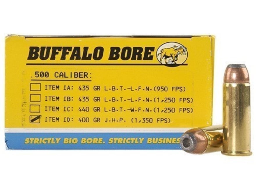 Buffalo Bore 500 Linebaugh Ammo 400 Grain Jacketed Hollow Point Box of 50
