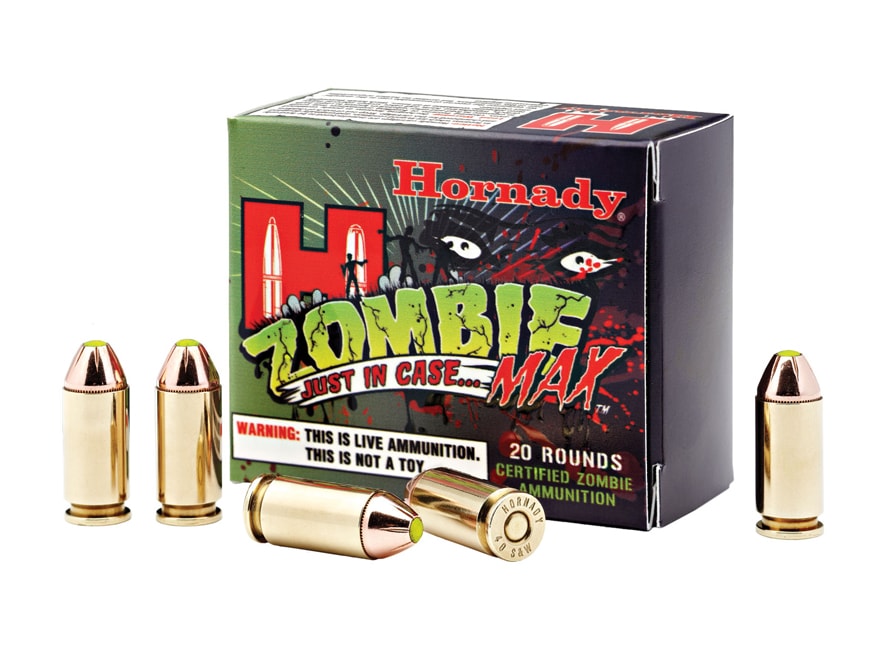 Hornady Zombie Max Ammo 40 S&W 165 Grain Z-Max Flex Tip 