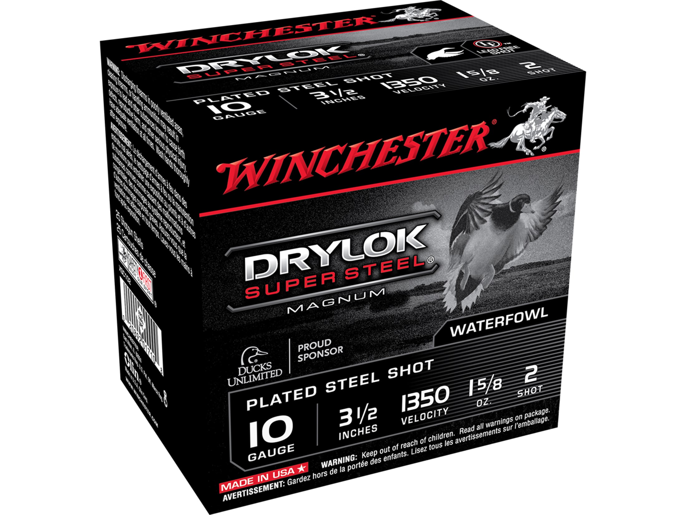 Winchester Drylok Super Steel Magnum Waterfowl 10 Gauge Ammo 3-1/2" #2 Steel Shot 1-5/8 oz Case of 250 (10 Boxes of 25)