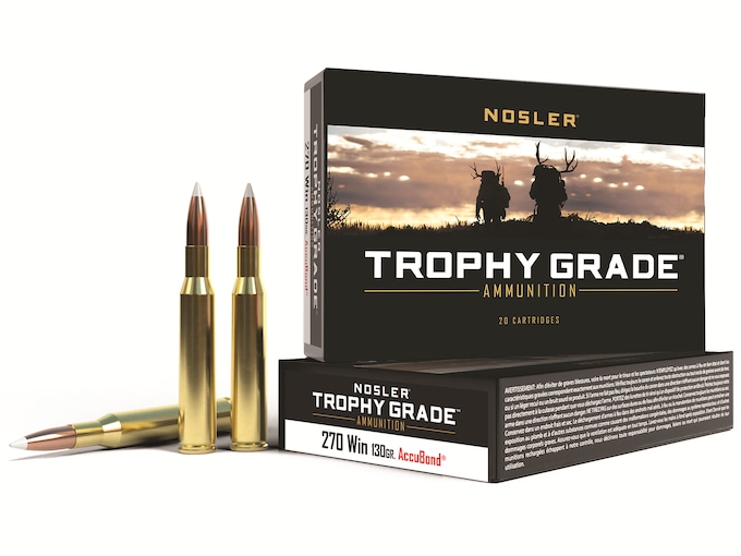Nosler Trophy Grade Ammunition 223 Remington 70 Grain AccuBond Polymer Tip Box of 20