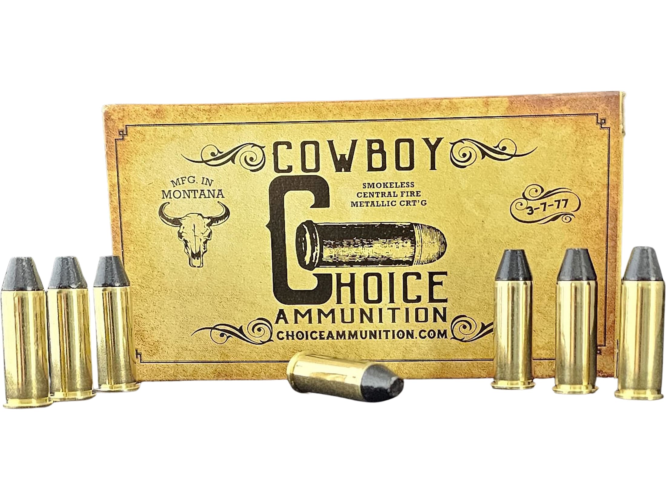 Choice Cowboy 38 Long Colt Ammo 105 Grain Flat Nose Box of 50