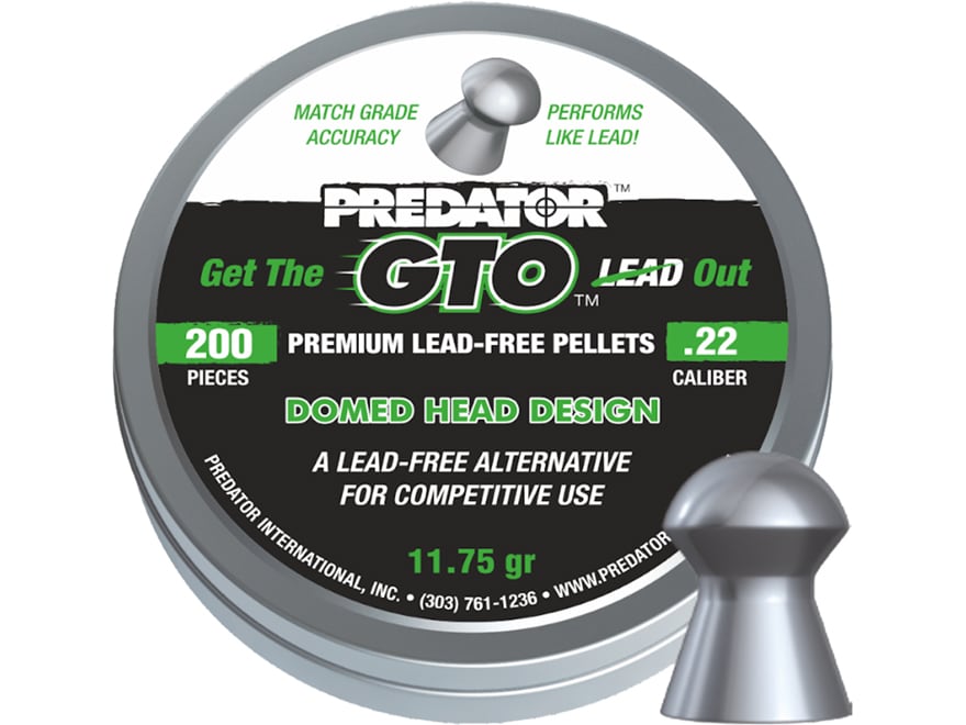 Predator GTO Air Gun Pellets 22 Caliber 11.75 Grain Domed Tin of 200