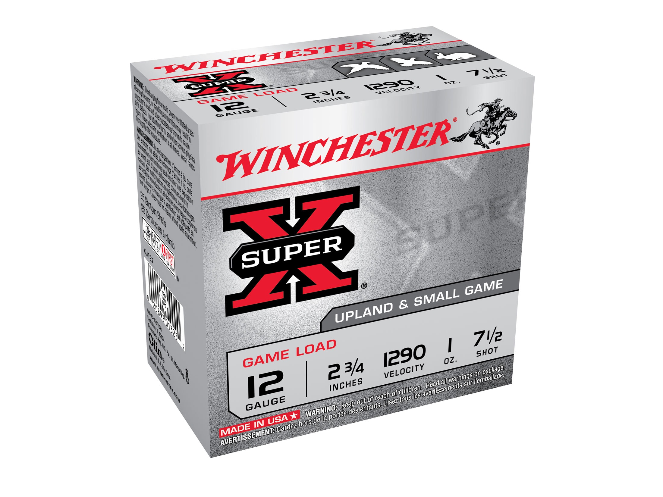 Winchester Super-X Game Load Ammo 12 Ga 2-3/4 1oz #7-1/2 Shot Case of