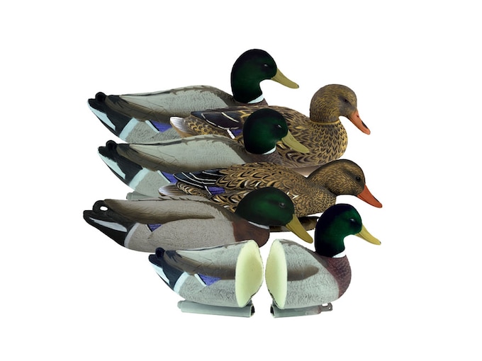 Higdon Mag Foam Filled Flocked Head Mallard Duck Decoy Polymer 6PK