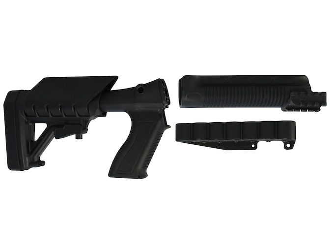 Archangel 870SC Tactical Shotgun Stock System Remington 870 with Receiver Mount Shell Carrier - Black Polymer