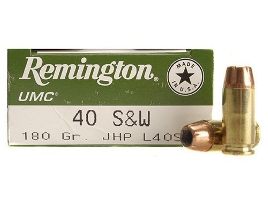 Remington UMC Ammo 40 S&W 180 Grain Jacketed Hollow Point Box of 100