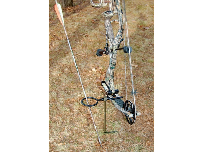 HME Archer's Ground Stake Bow Holder Arrow Ring Steel Green