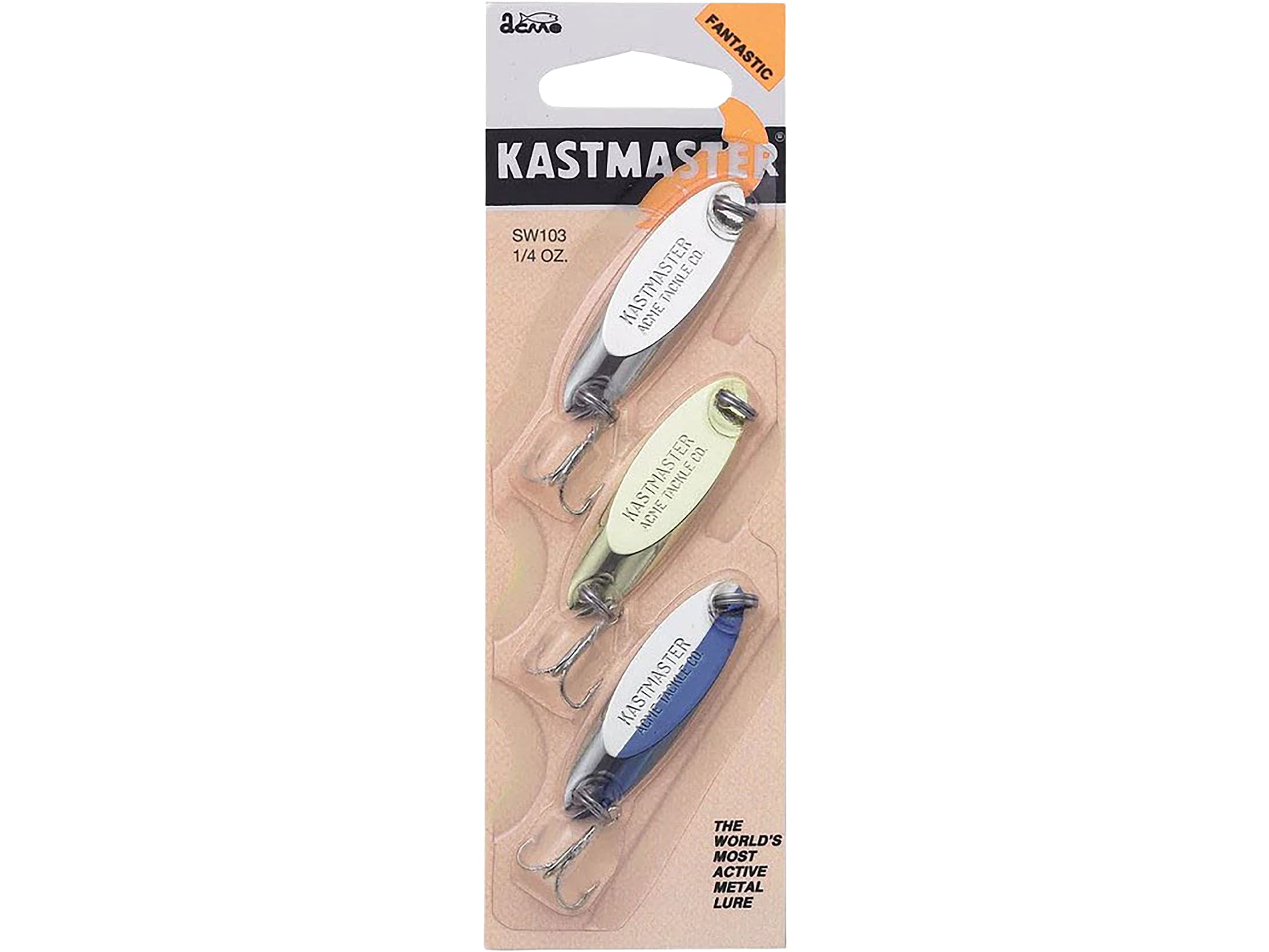 Acme Kastmaster Spoon Multi-Pack 1/8oz Chrome, Gold, Chrome/Neon Blue
