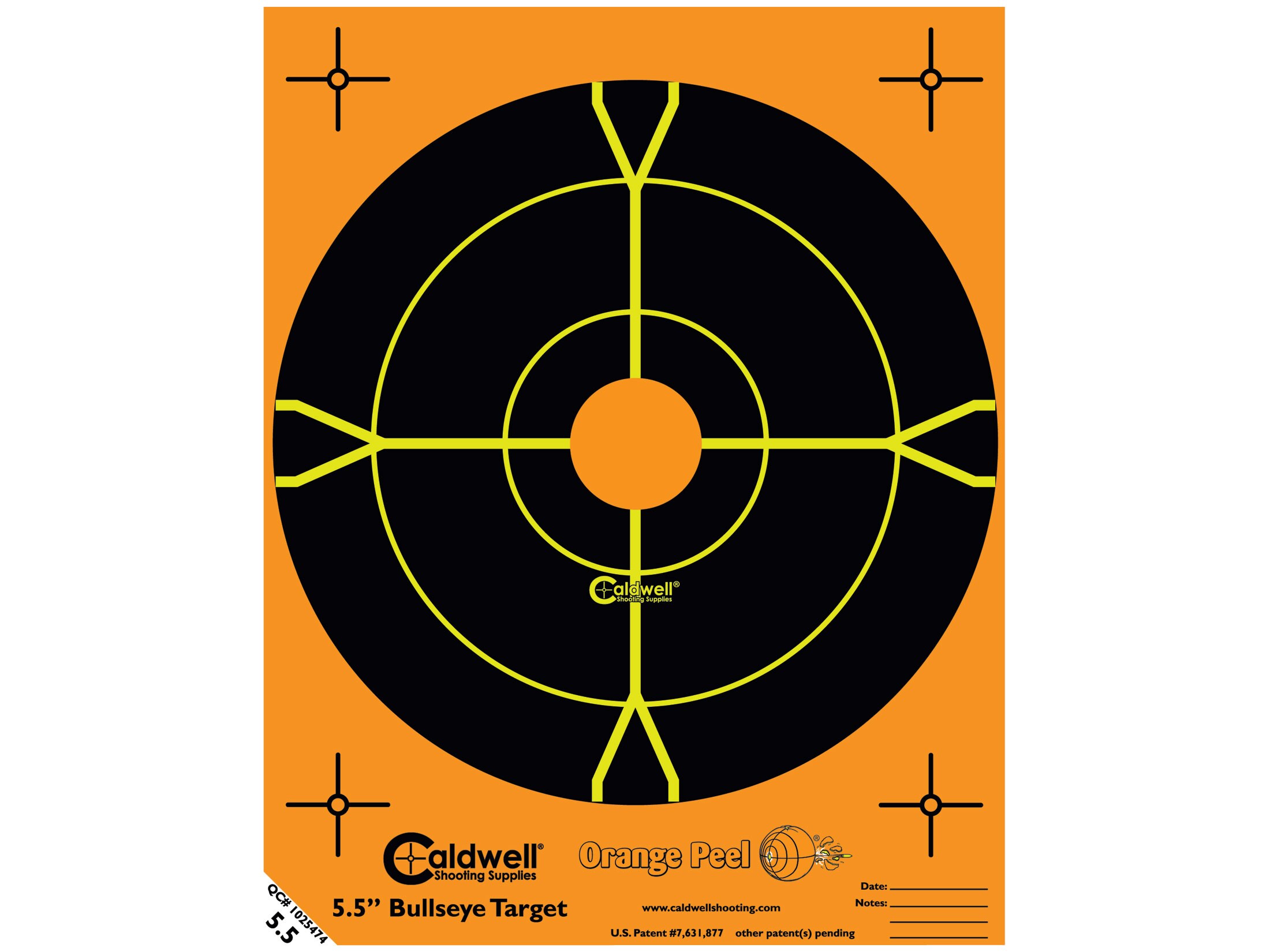 50 PACK Caldwell Orange Peel Targets 5 1/2" Self-Adhesive BULLSEYE SPLATTER 