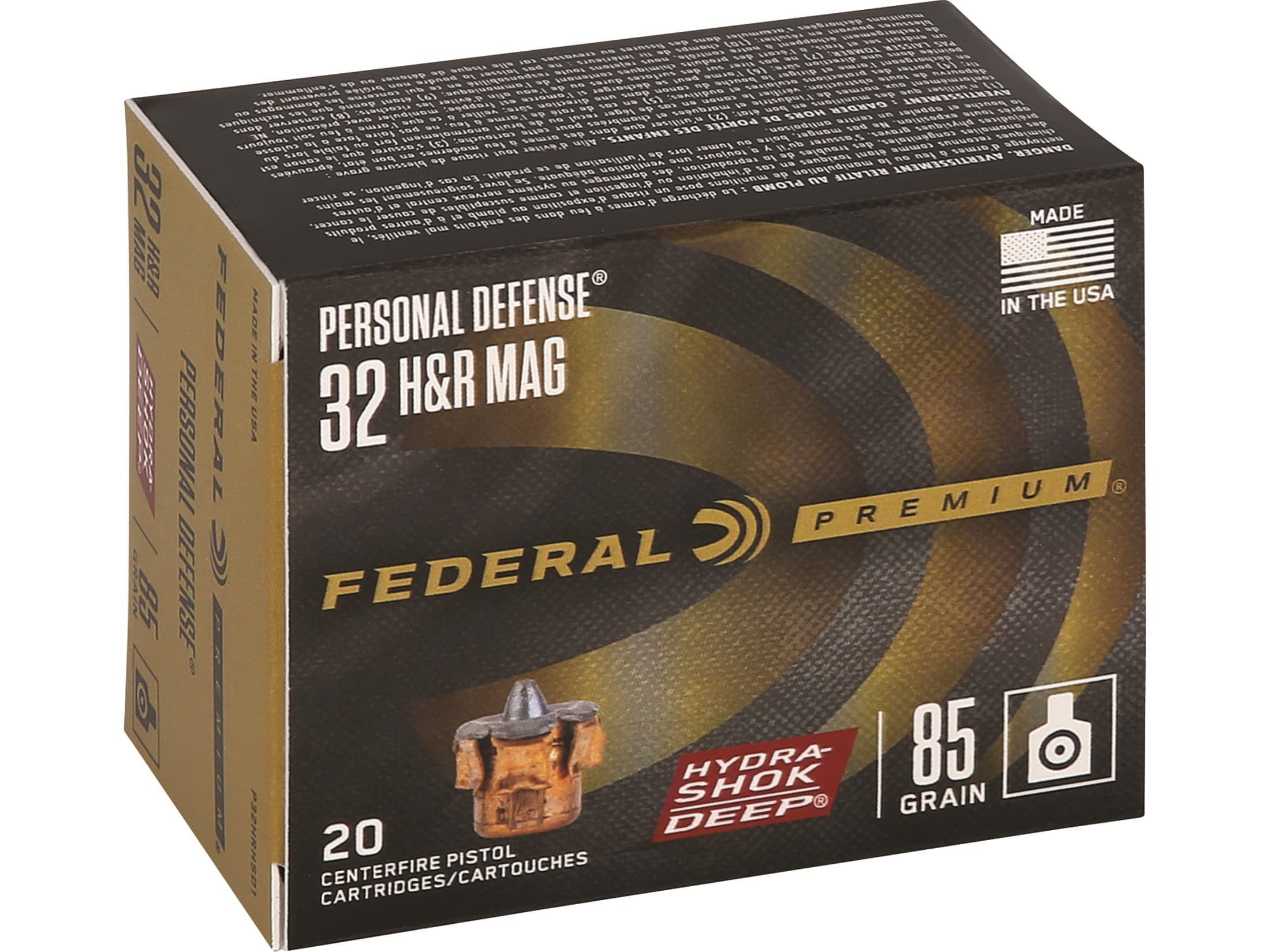 Federal Premium Personal Defense 32 H&amp;R Mag Ammo 85 Grain Federal