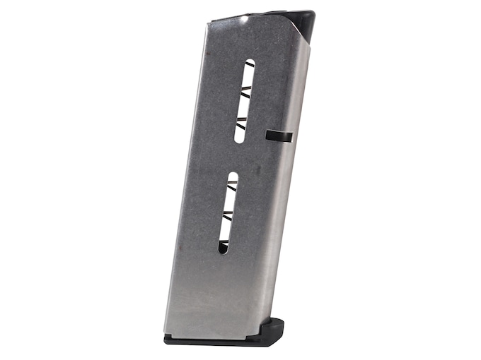 Wilson Combat Magazine 47 Series with Low Profile Steel Base Pad 1911 Officer 45 ACP 7-Round Stainless Steel