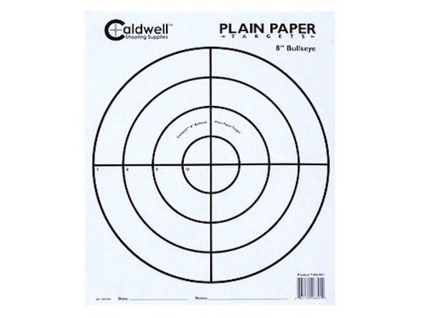 caldwell plain paper targets 8 bullseye package of 25