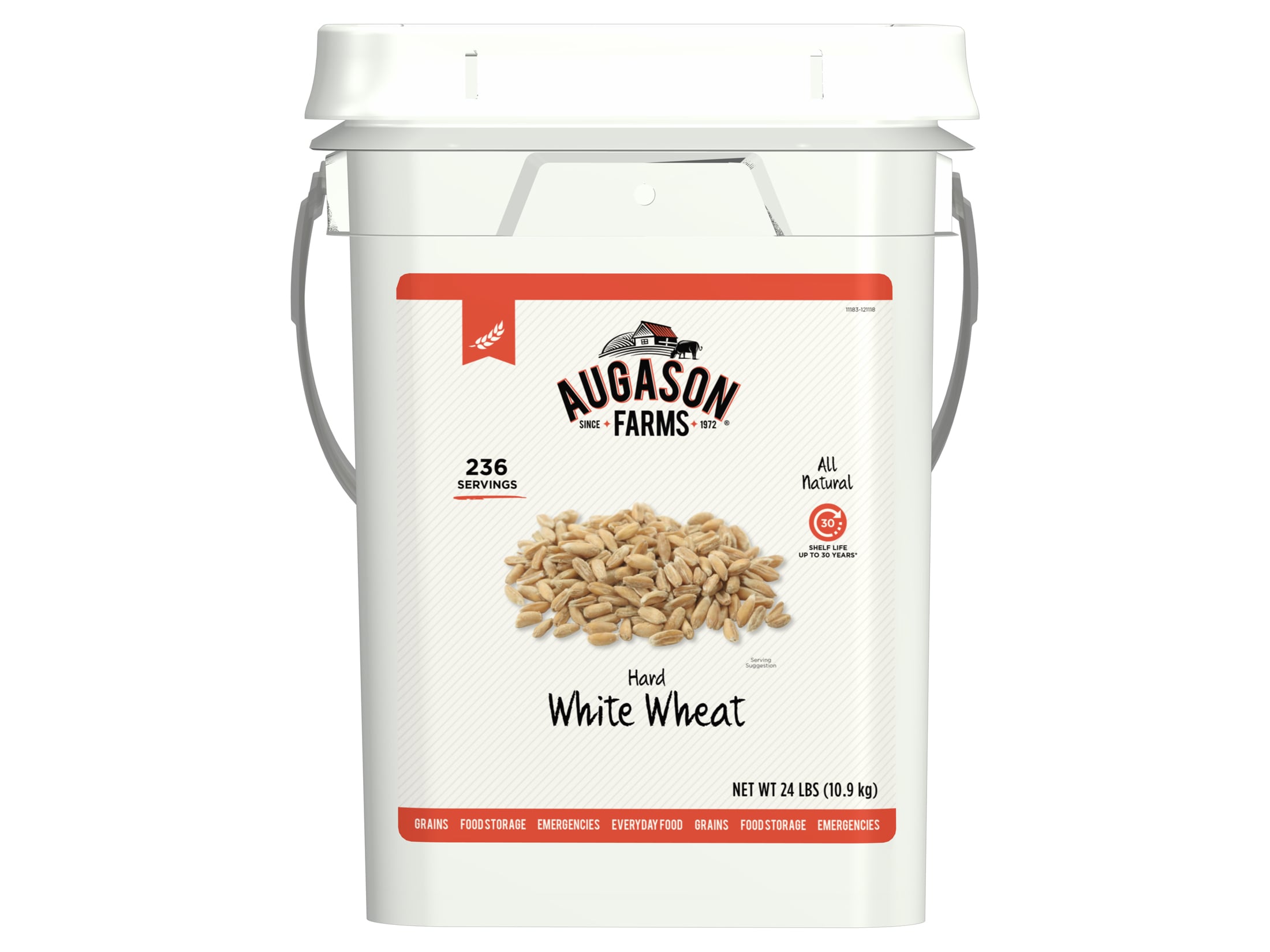 Augason Farms Hard White Wheat Emergency Food Storage 26 Pound