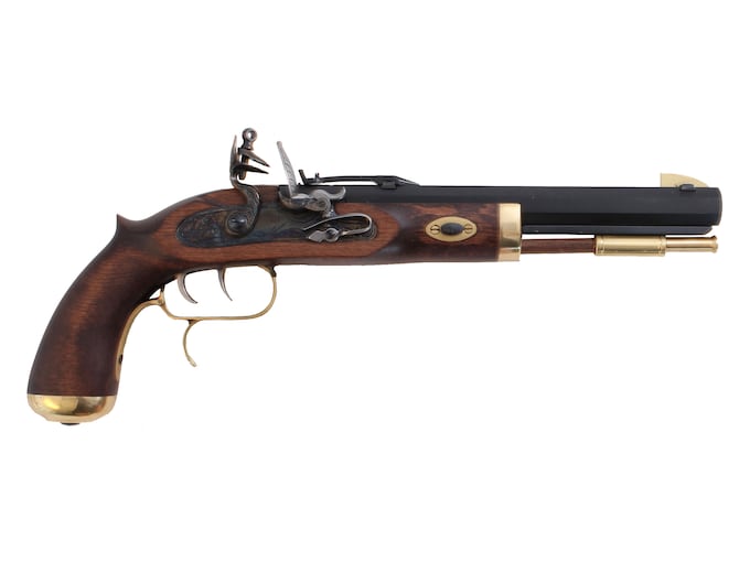 Traditions Trapper Muzzleloading Pistol 50 Caliber Flint 9.75" Blued Barrel Select Hardwood Stock