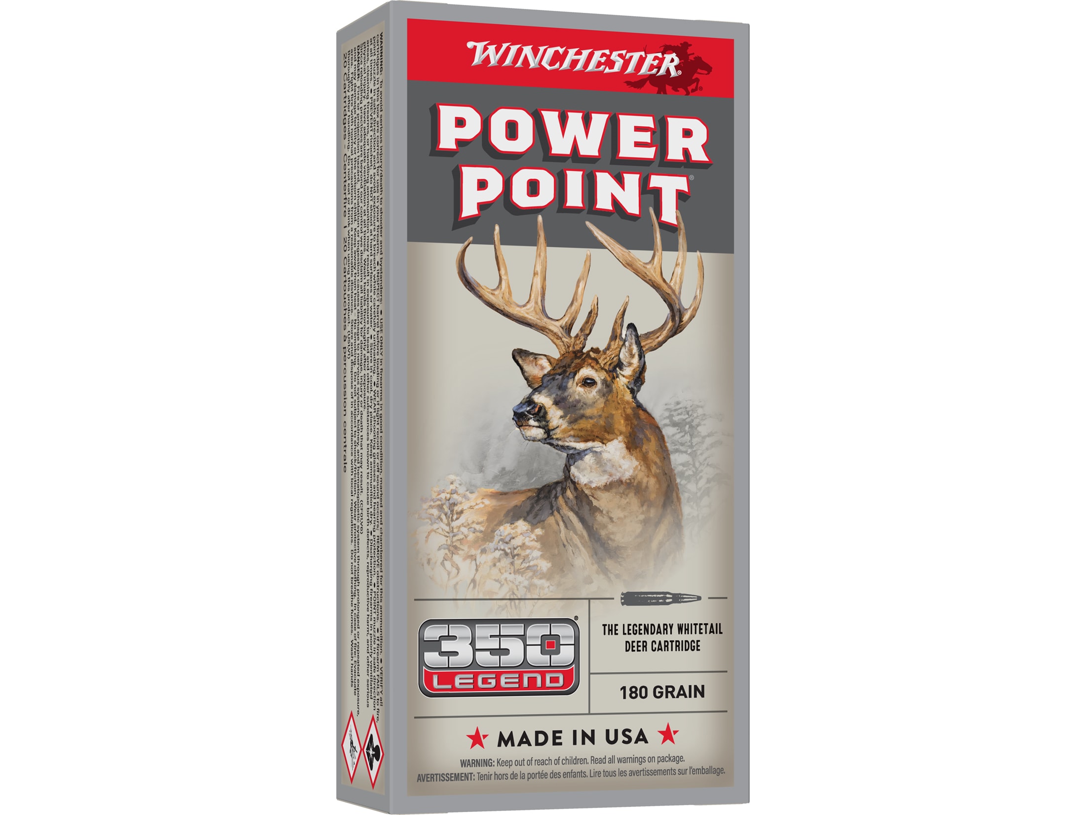 Winchester Power Point Ammo 350 Legend 180 Grain Power-Point Box of 20