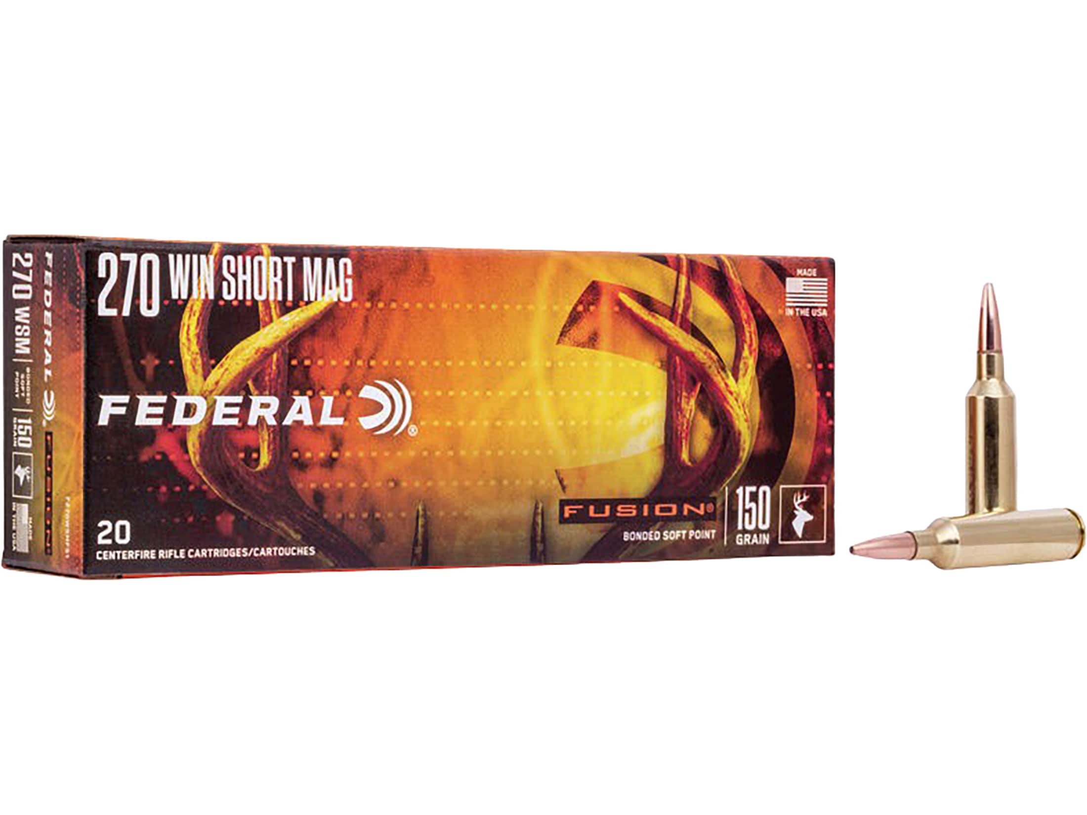 Federal Fusion 270 Winchester Short Mag (WSM) Ammo 150 Grain