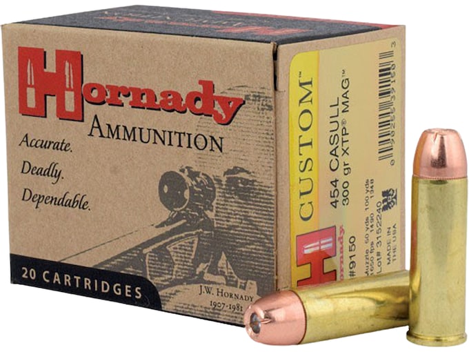 Hornady Custom Ammo 454 Casull 300 Grain XTP Jacketed Hollow Point Box