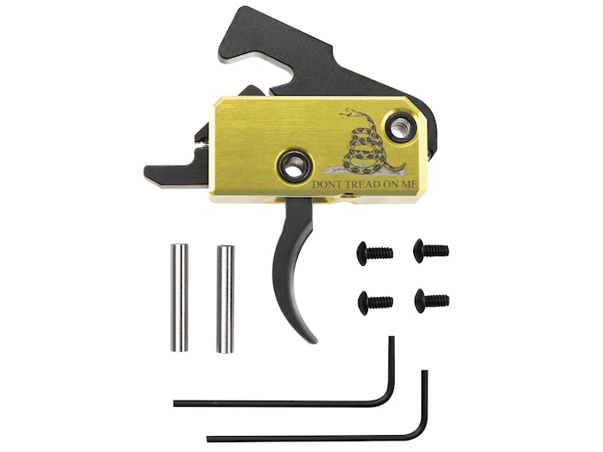 Rise Armament Super Sporting Drop-In Trigger Group with Anti-Walk Pins AR-15 Small Pin .154" Single Stage Don't Tread on Me Gadsden Flag