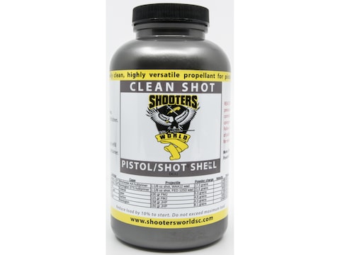 Shooters World Clean Shot D032-03 Gun Powder 1 lb, shooters world clean shot 9mm load data, shooters world clean shot 45 acp, shooters world clean shot vs bullseye