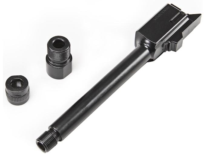 Glock Factory Barrel Glock 44 22 Long Rifle M9x.75 RH Thread with 1/2"-28 Adapter, Thread Protector Steel Black