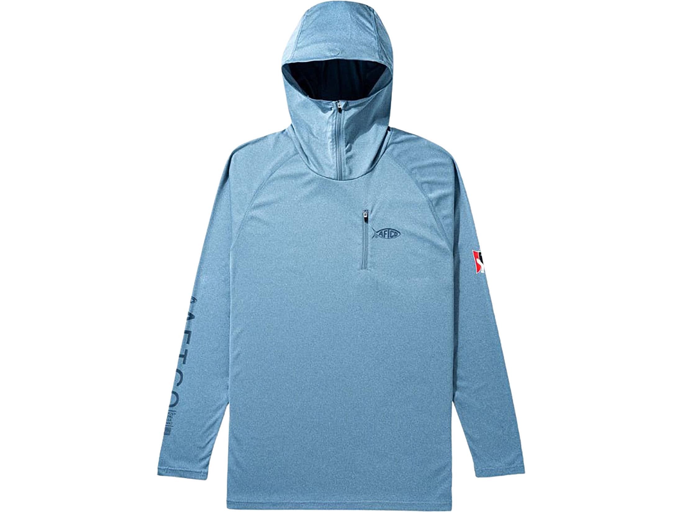 AFTCO Men's Jason Christie Hoodie Blue Shadow Heather 2XL