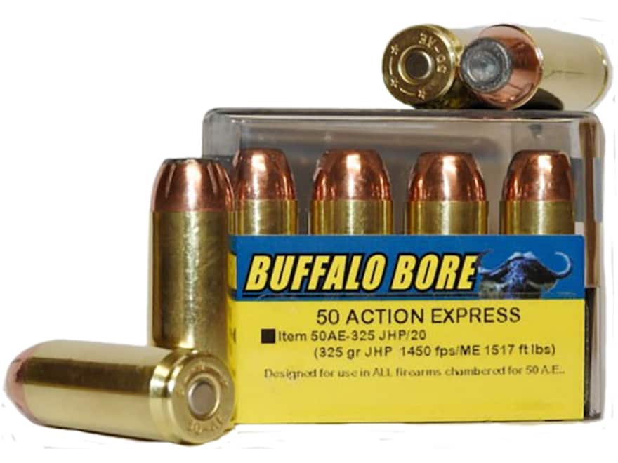 Buffalo Bore 50 Action Express Ammo 325 Grain Jacketed Hollow Point Box of 20