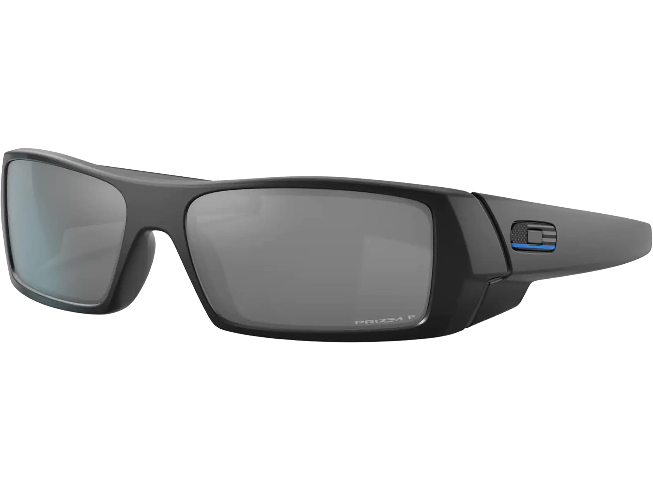 Oakley Men's SI Gascan Polarized Sunglasses Matte Black Tonal Thin Blue  Line Frame Prizm Black Lens