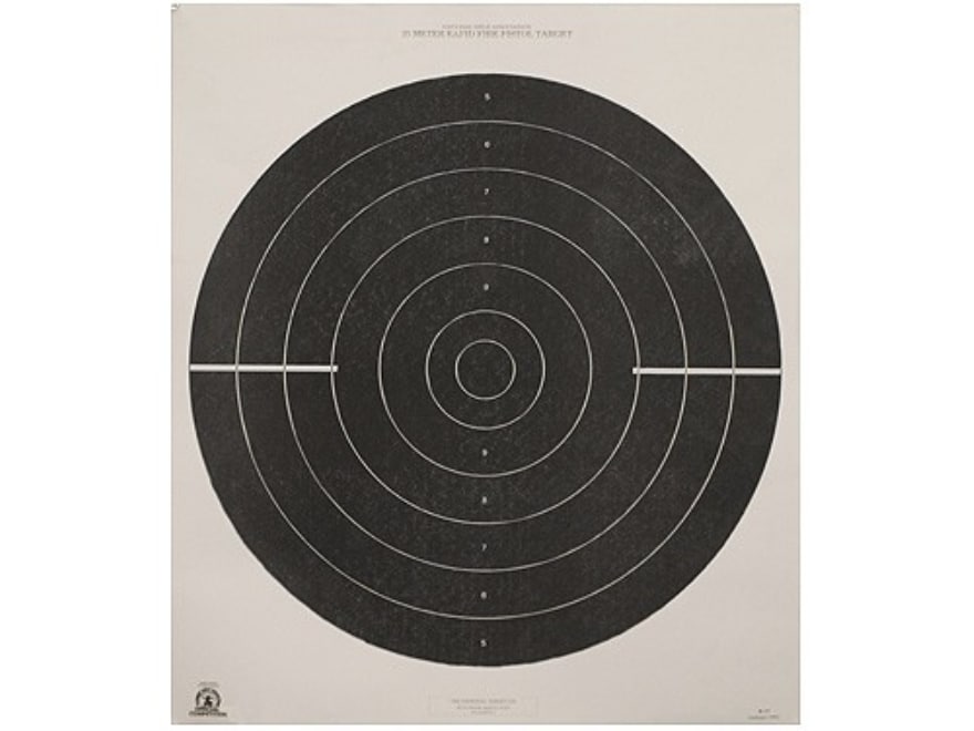 100 on heavy paper NRA TQ-7 Official 25 Foot Rapid Fire Pistol Target 
