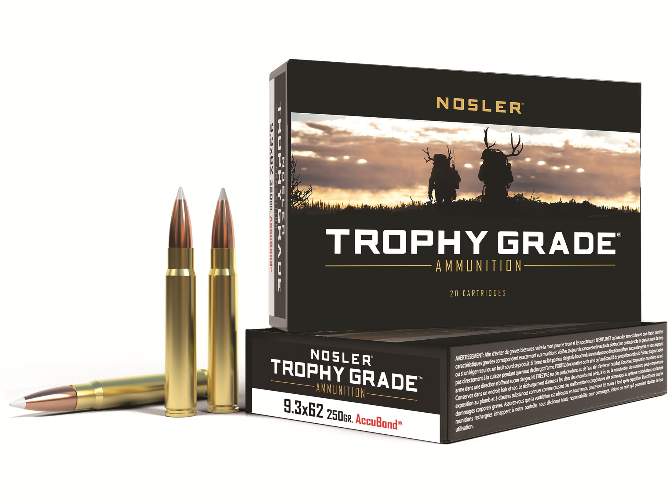 ammo CD6枚組 Nosler Trophy Grade 9.3x62mm Mauser Ammo 250 Grain Nosler AccuBond