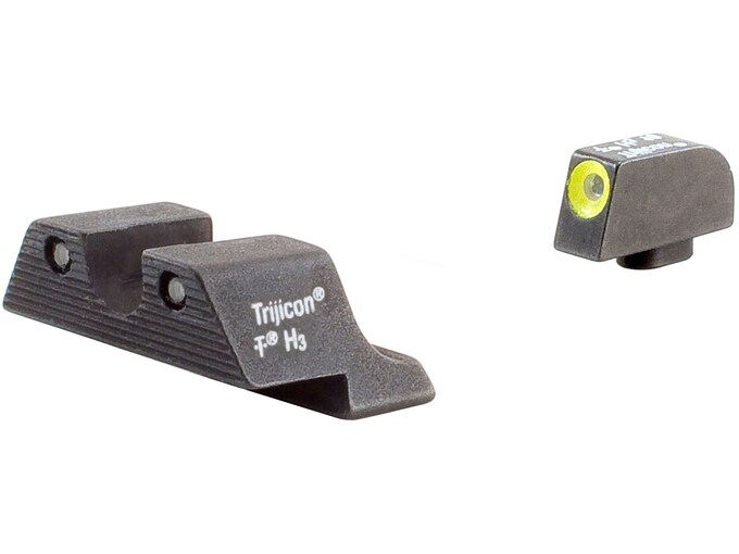 Trijicon HD Night Sight Set Glock 20, 21, 21SF, 29, 30, 36, 41 Steel Matte 3-Dot Tritium Green with Front Dot Outline