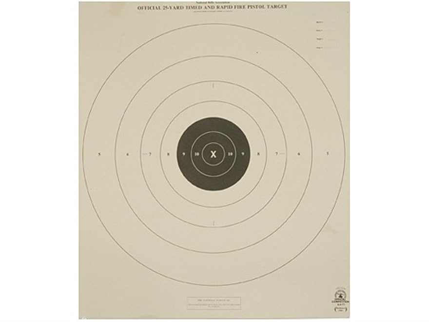 NRA Official Pistol Targets B-8(T) 25 Yard Timed Rapid Fire Tagboard