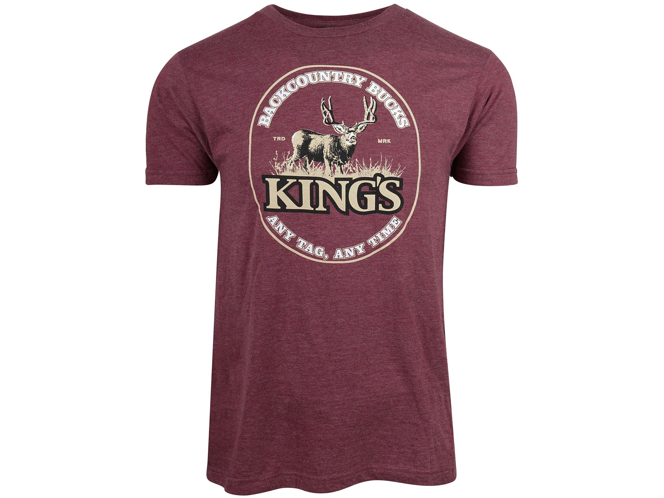 King's Camo Men's Back Country T-Shirt Burgundy 3XL